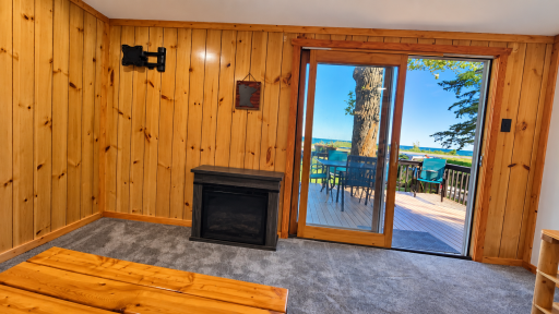 Relax on the couch and still have lake views