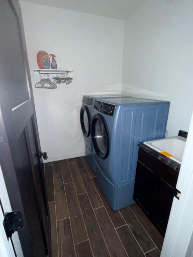 Laundry Room : Washer & Dryer on Drawer Pedestals + Sink