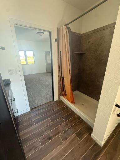 Mater Bathroom: Shower Stall, Pocket Door