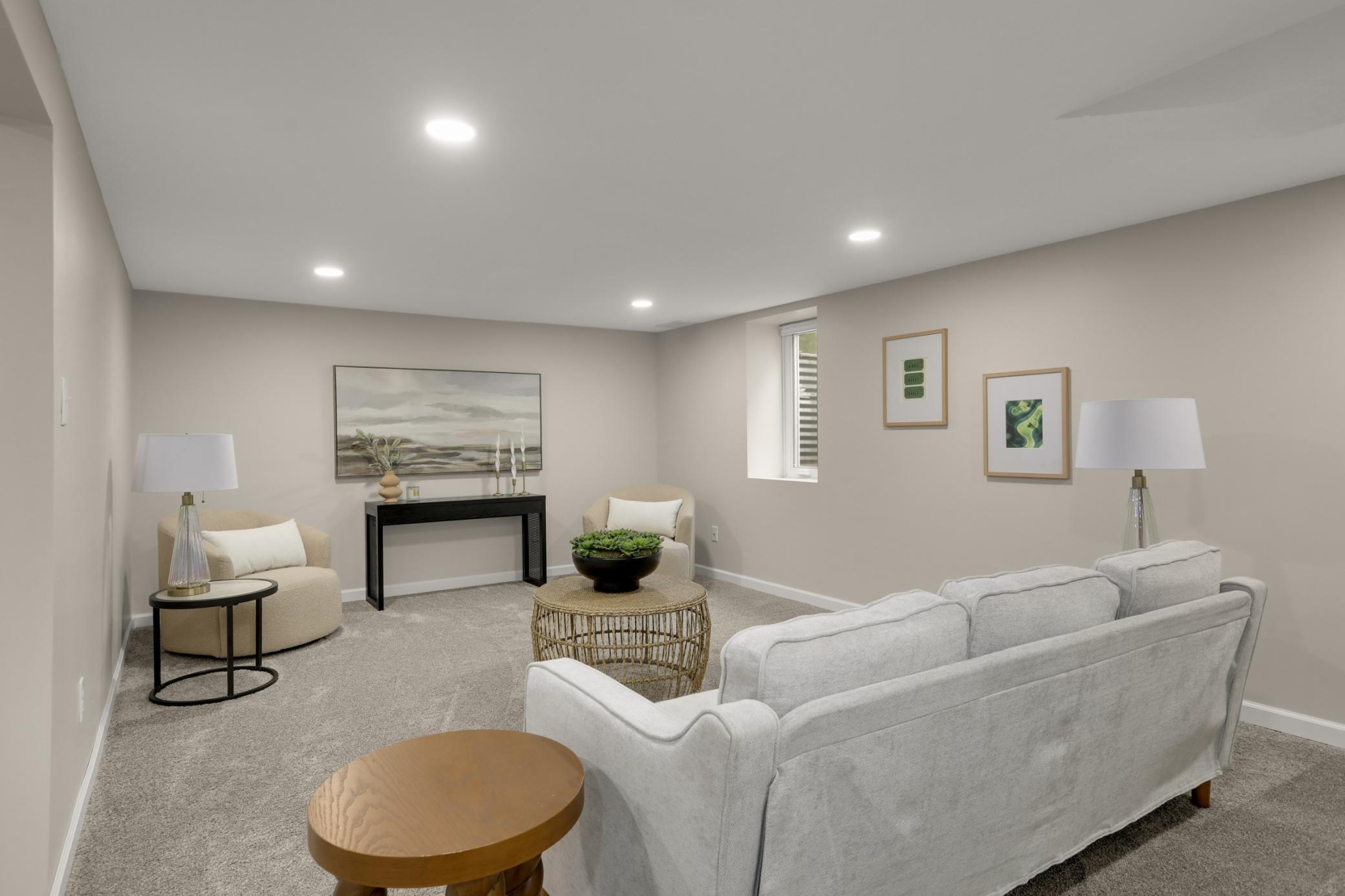 Comfortable gathering space with plenty of room to spread out