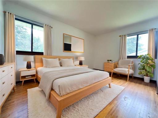 Virtually staged bedroom