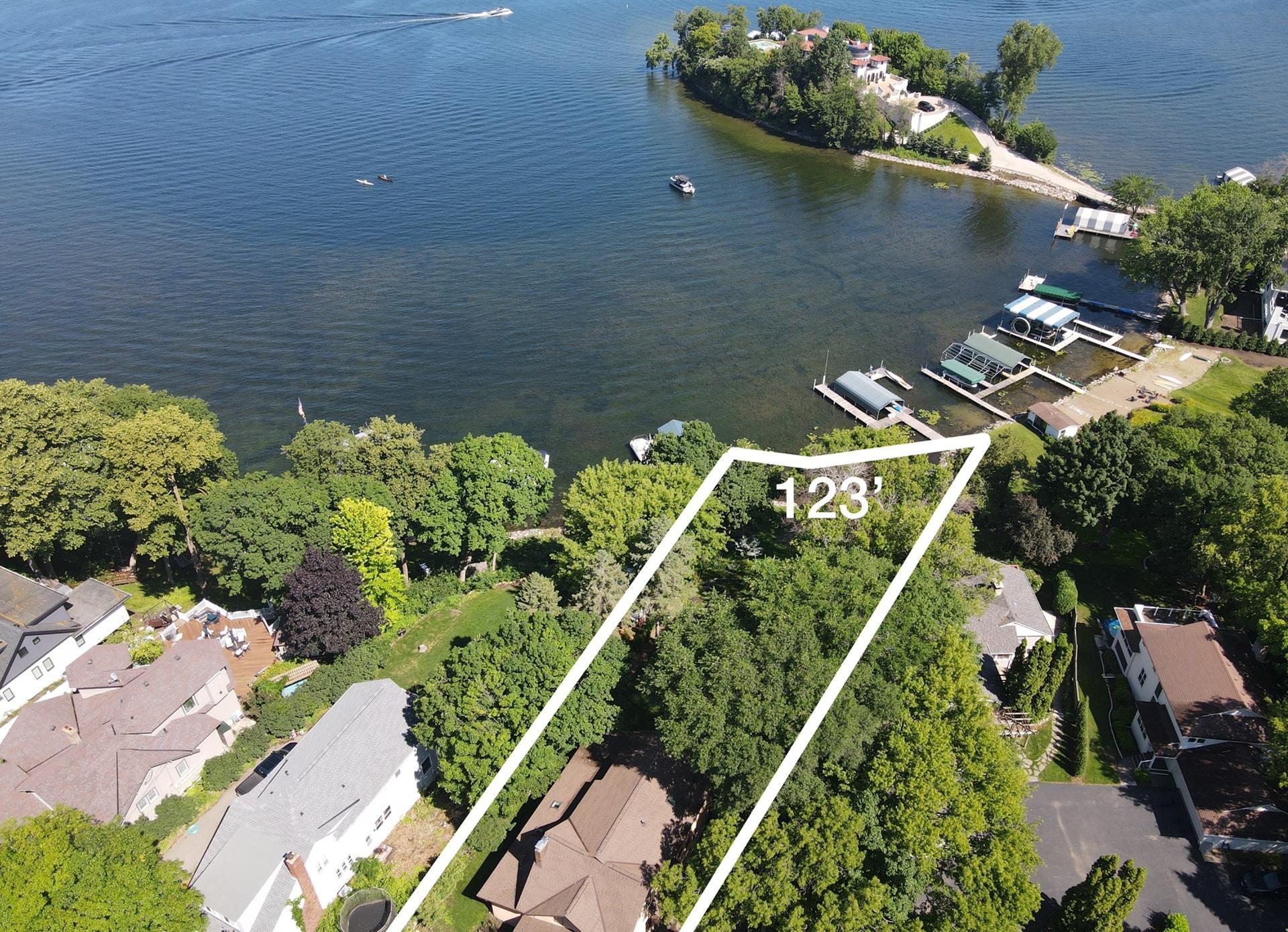 Rare 0.53-acre lot with 123 feet of Lake Minnetonka shoreline.