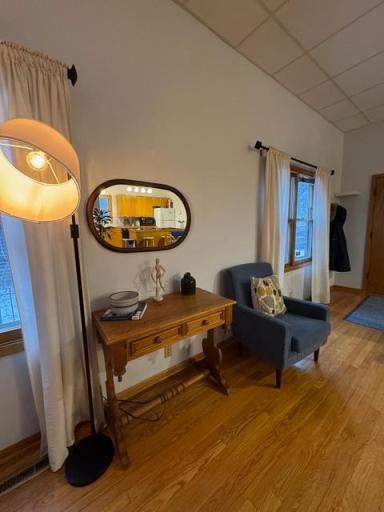 The main floor is mostly furnished