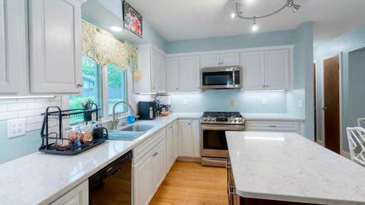 Stainless appliances and ample counter space for the home chef