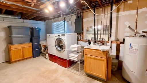 Functional laundry and storage zone. Everyday chores made easy.