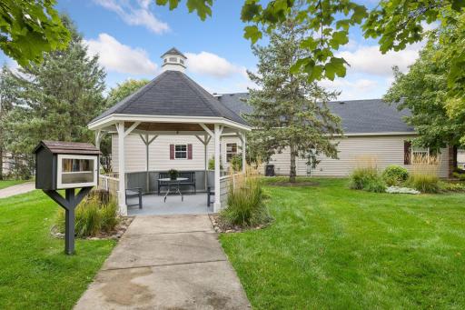 This lovely gazebo adjoins the home and patio space, making entertaining larger groups a breeze.