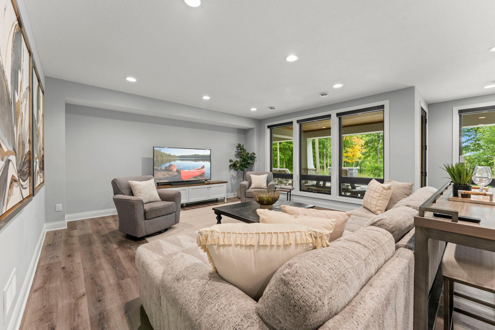 Walk-out lower level family room