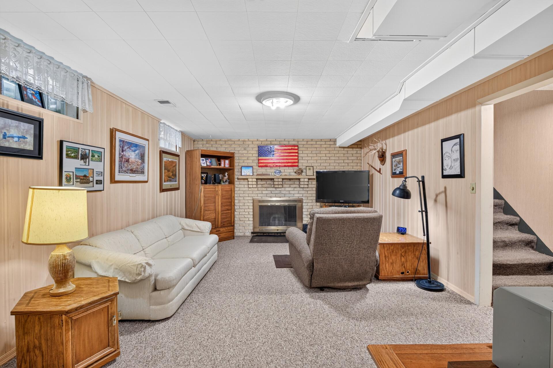 Lower level living room.