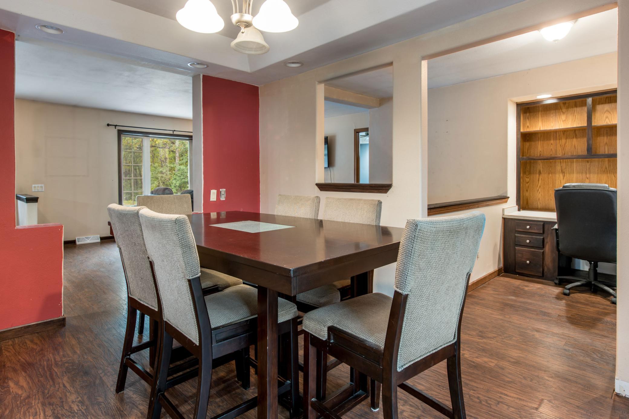 Dining room with office on the right