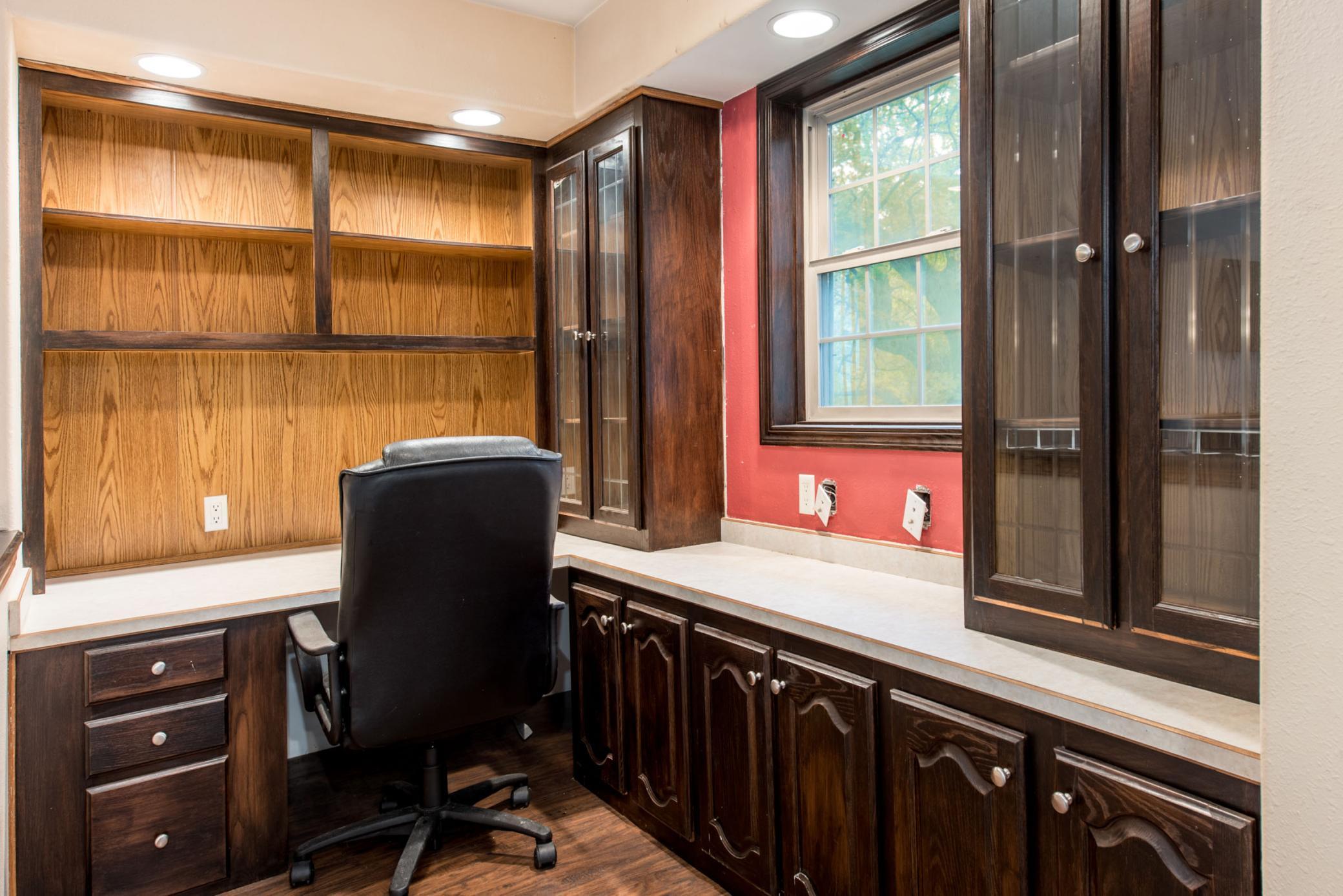 Dedicated office with abundant storage