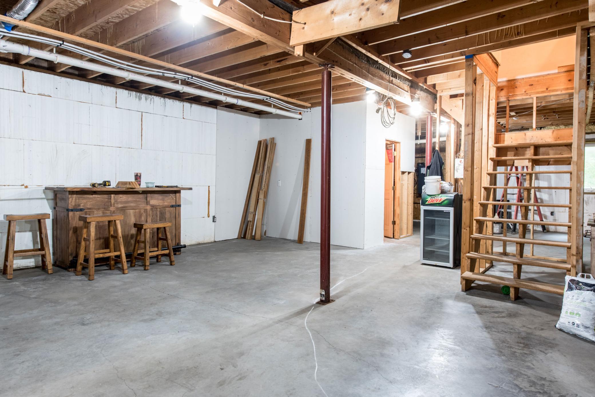 Bathroom, mechanical, & future BR beyond the stairs