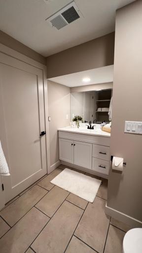 Primary vanity with solid doors