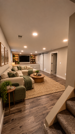 The basement area is ready for your designer ideas
