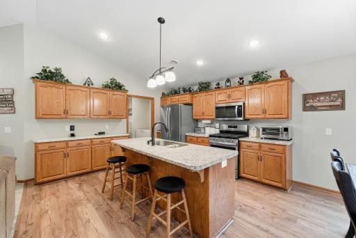 The heart of the home just got biggerâenjoy ultimate prep space with a generous center island and buffet.