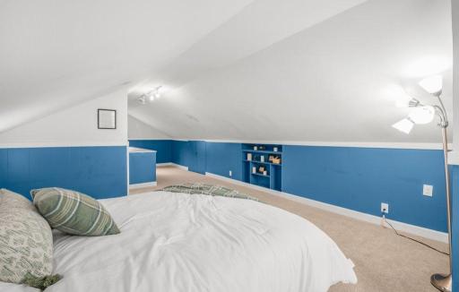 The upstairs primary bedroom feels like its own private retreat, with a generous closet, built-in storage, and plenty of room to create a comfortable space all your own.