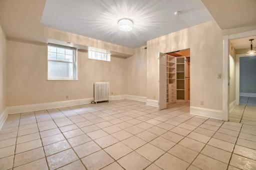 Primary bedroom with large walk in closet