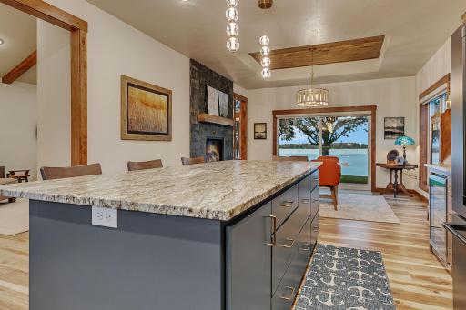 9+FT granite island-breakfast bar and convenient side electrical outlet, custom spice drawer, hidden mixer stand, deep drawers and of course all have "soft close"