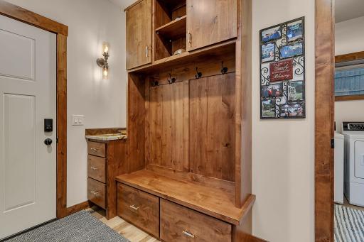 Mud room-space from garage, counter for "drop station"