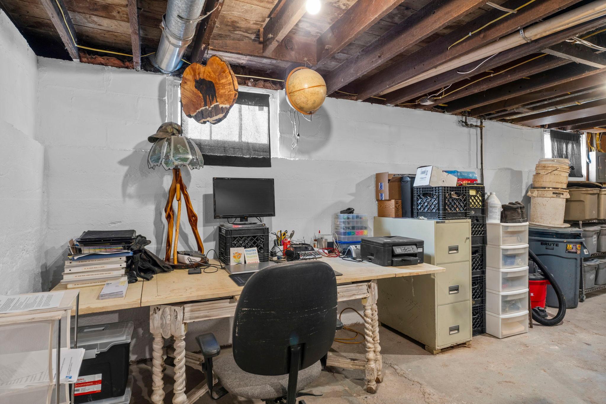 Makeshift Workspace in Basement