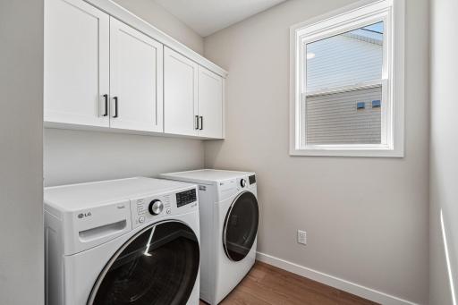 Laundry. Welcome to the Eveleth Patio plan by Robert Thomas Homes. Photos are of similar home; options and features will vary.