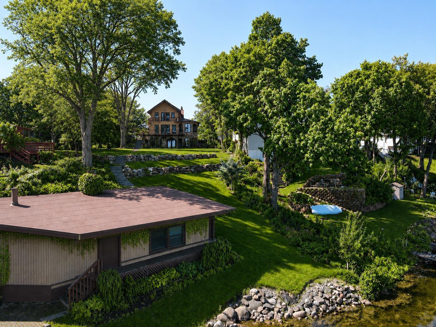 Rare, grandfathered 38' x 16' boathouse right at the water’s edge.