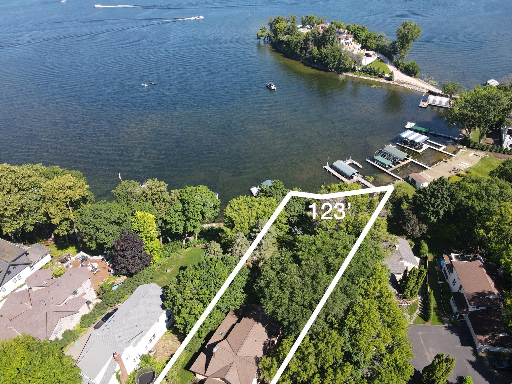 0.53-acre lot with 123 feet of Lake Minnetonka shoreline.