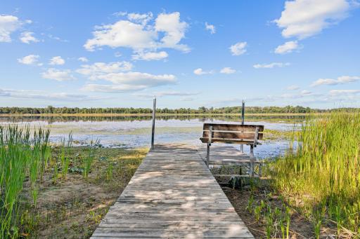 Daytime view of the lake off the shoreline.