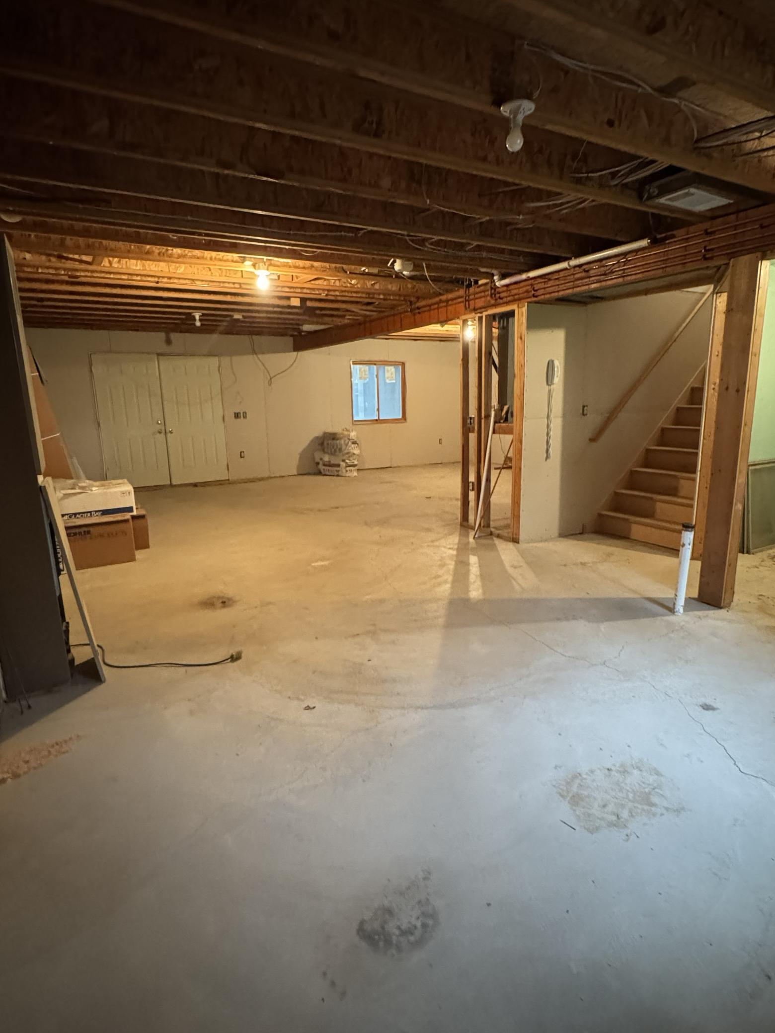 Lower Level, Unfinished Family Area with Walkout