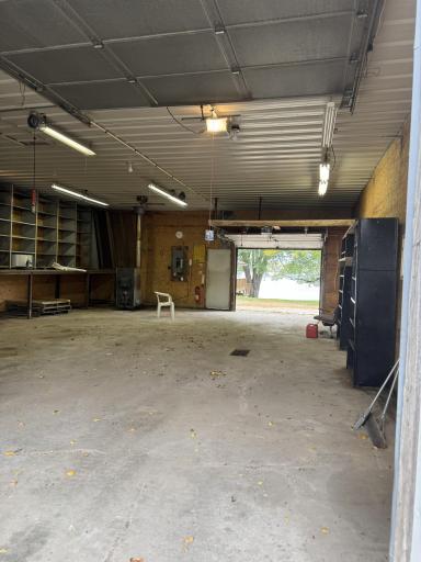 Interior of well lit Shop with 3-Phase Power, Insulated, Heated with Drain