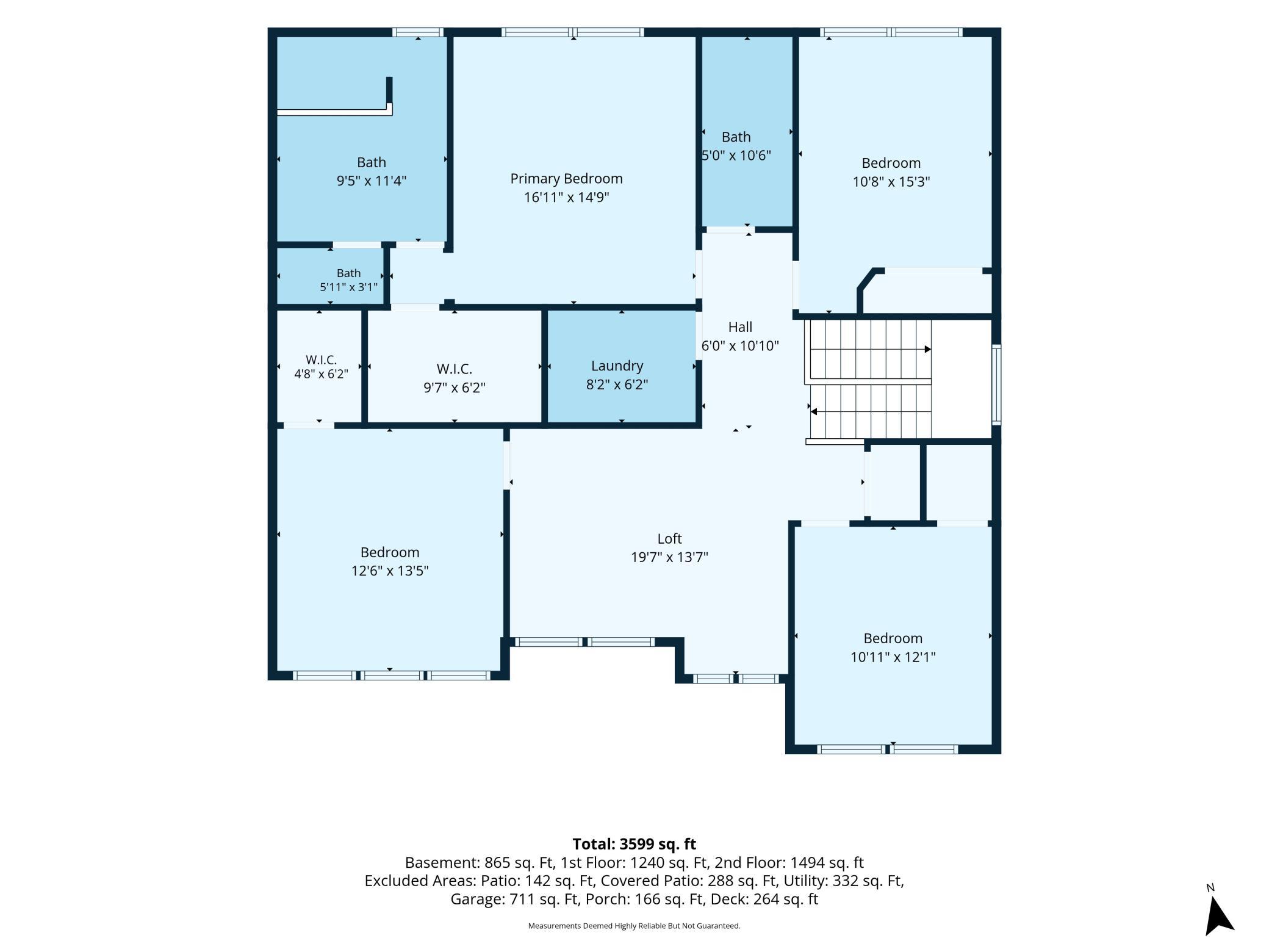 Upper-level floor plan