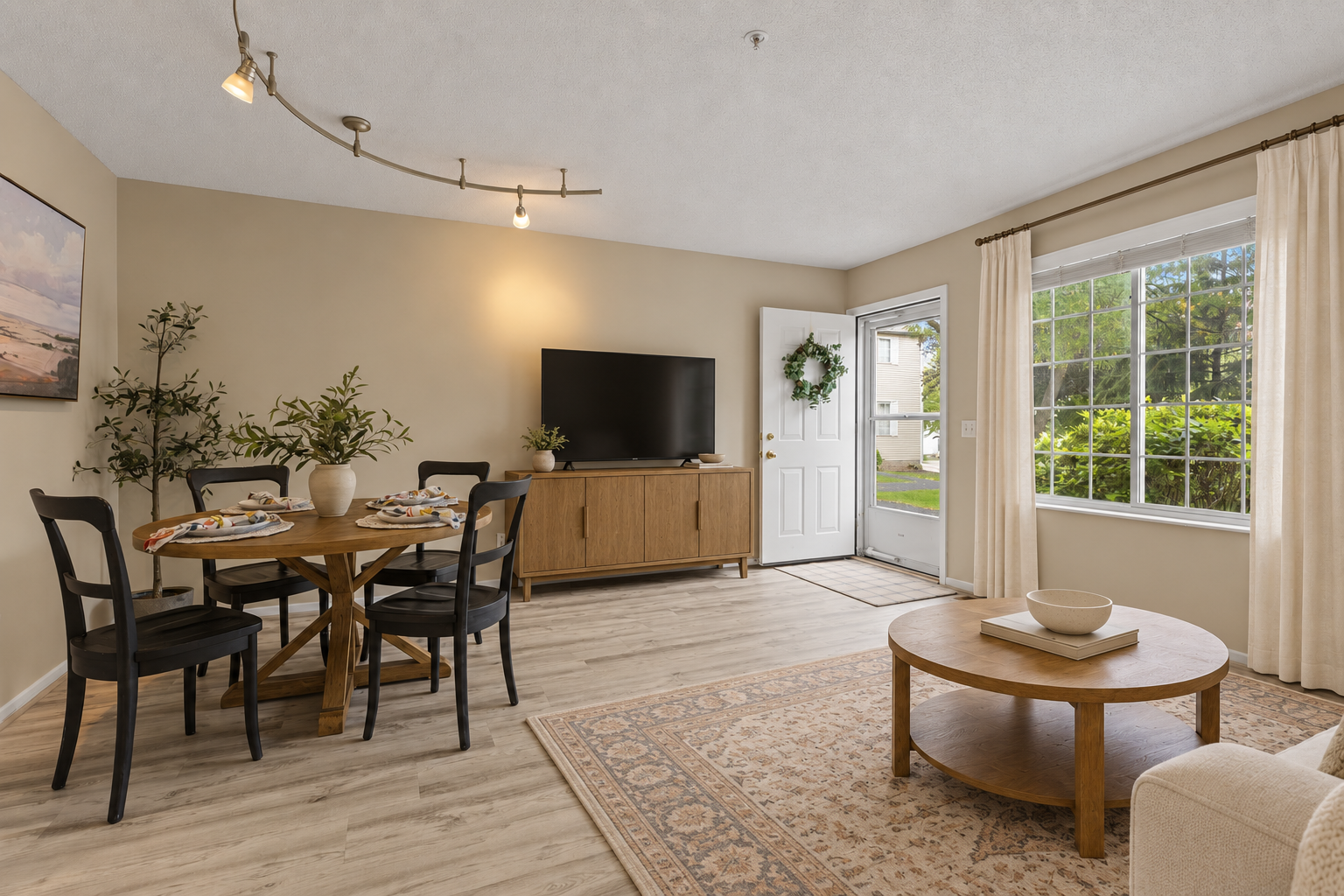 Virtually staged main living area