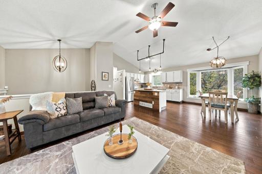 Natural light and hardwood flooring throughout