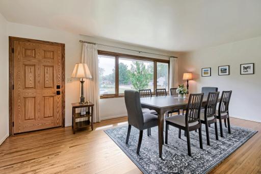 Formal dining/living room with new entry door