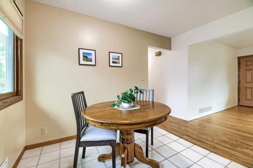 Informal dining with formal dining/living room to the right