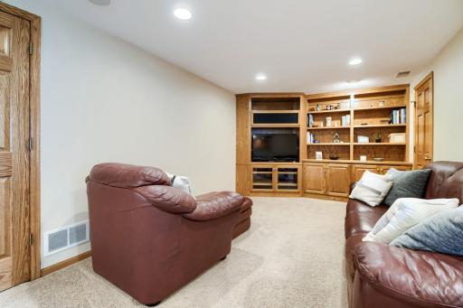 Custom built in cabinets in the lower level