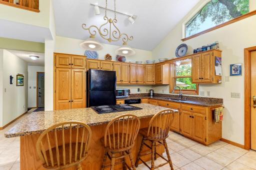 Custom Kitchen with Island and Vaulted Ceiling