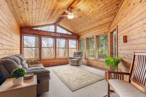 Main level 3 seasons porch overlooking the river!