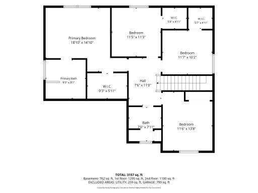Upper level floorplan.