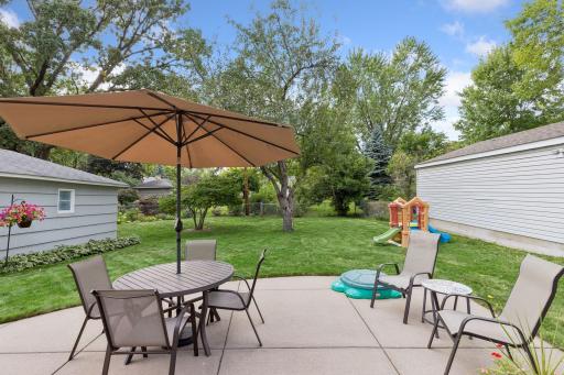 Cement patio-perfect to relax and entertain!
