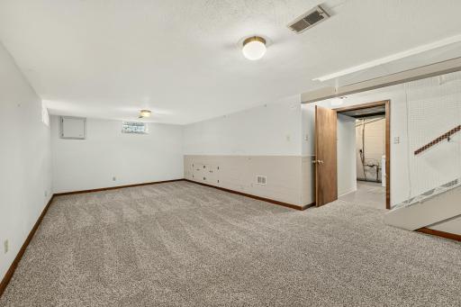 Lower level family room with brand new carpeting.