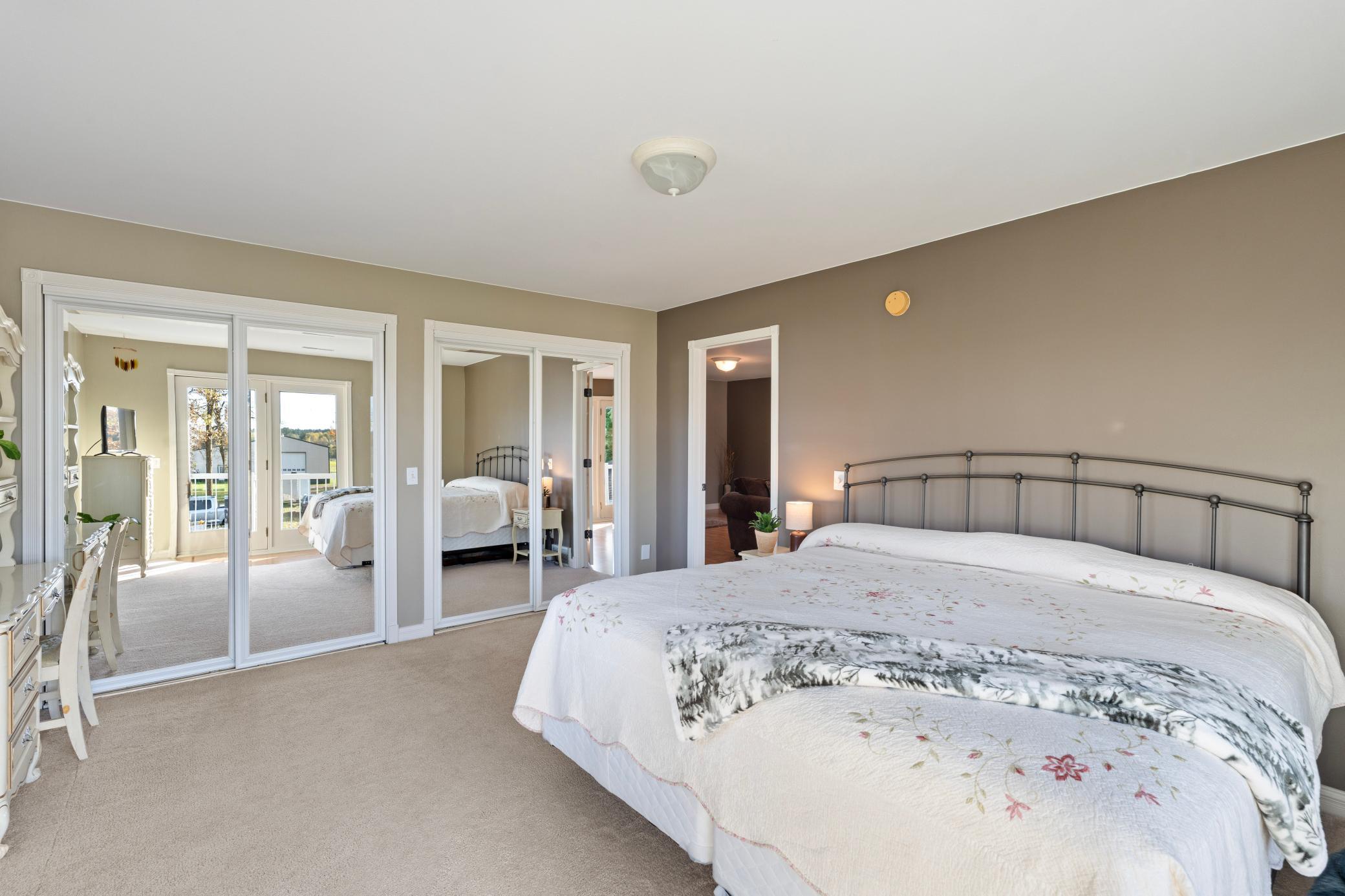 Double closets in upper bedroom