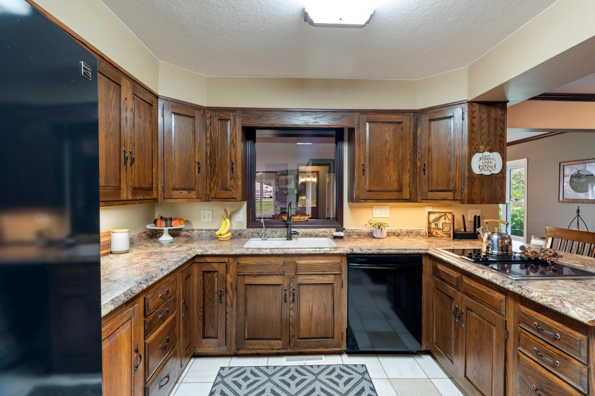 Kitchen view into great room