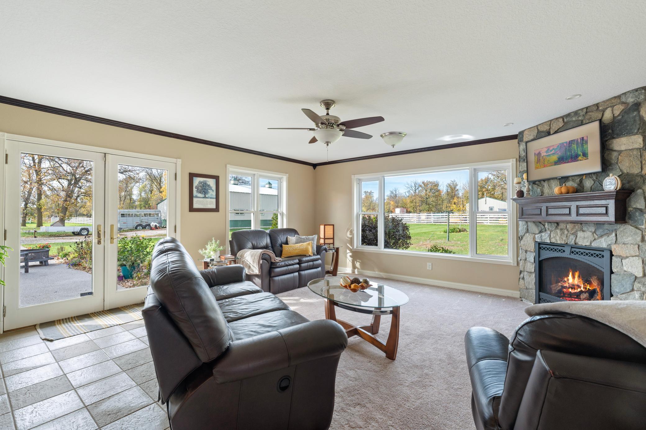 One of 3 family rooms - lovely windows to enjoy views year round