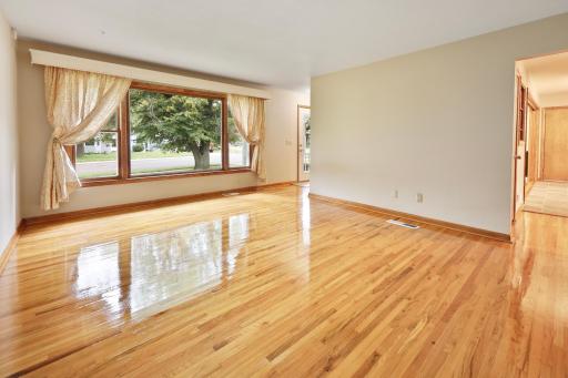 Living Room. Hardwood floors on main floor freshly refinished.