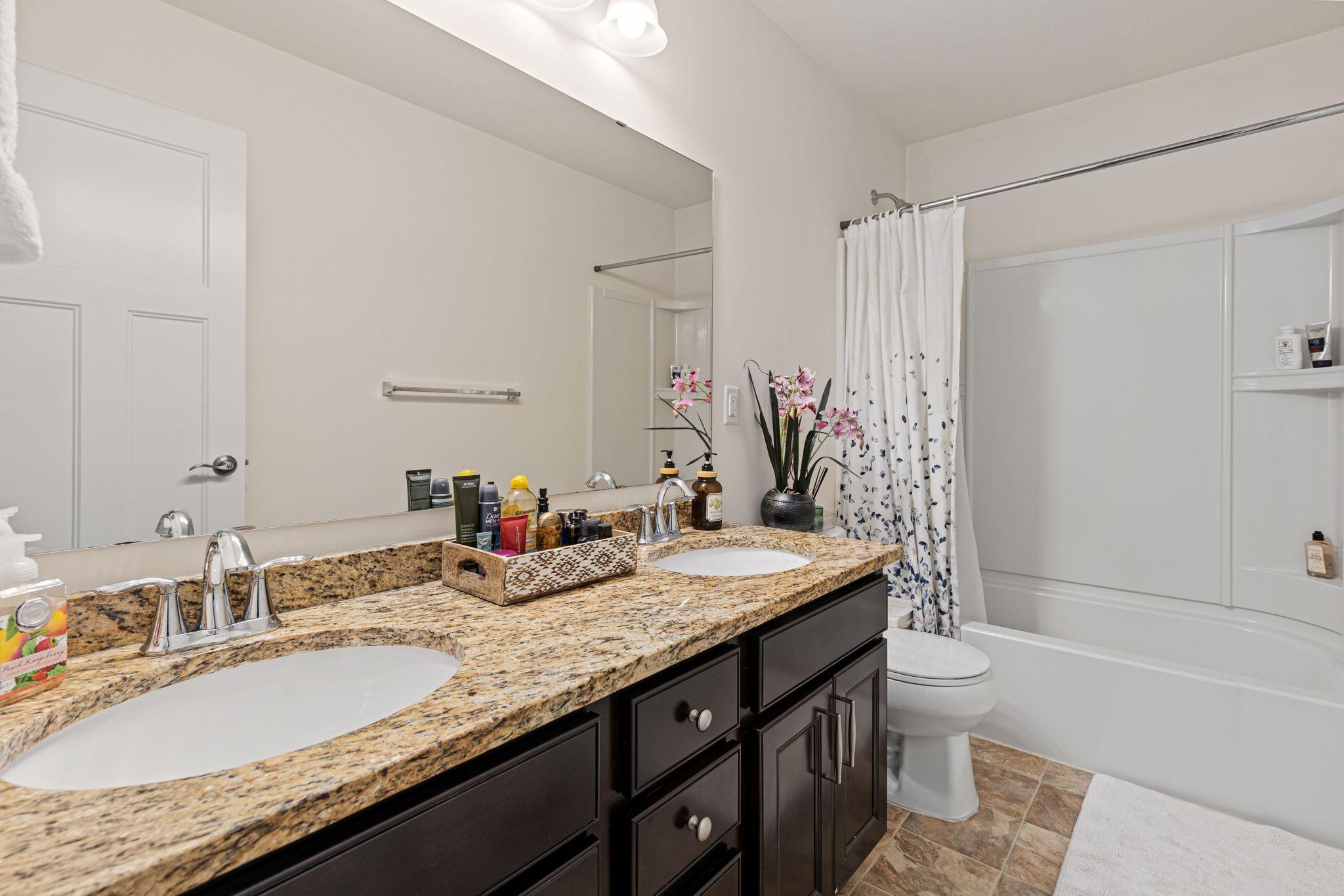 Upper Level Full Bath with Dual Vanity