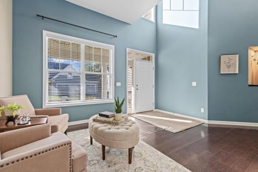 Sunlight and a two story foyer greet you!