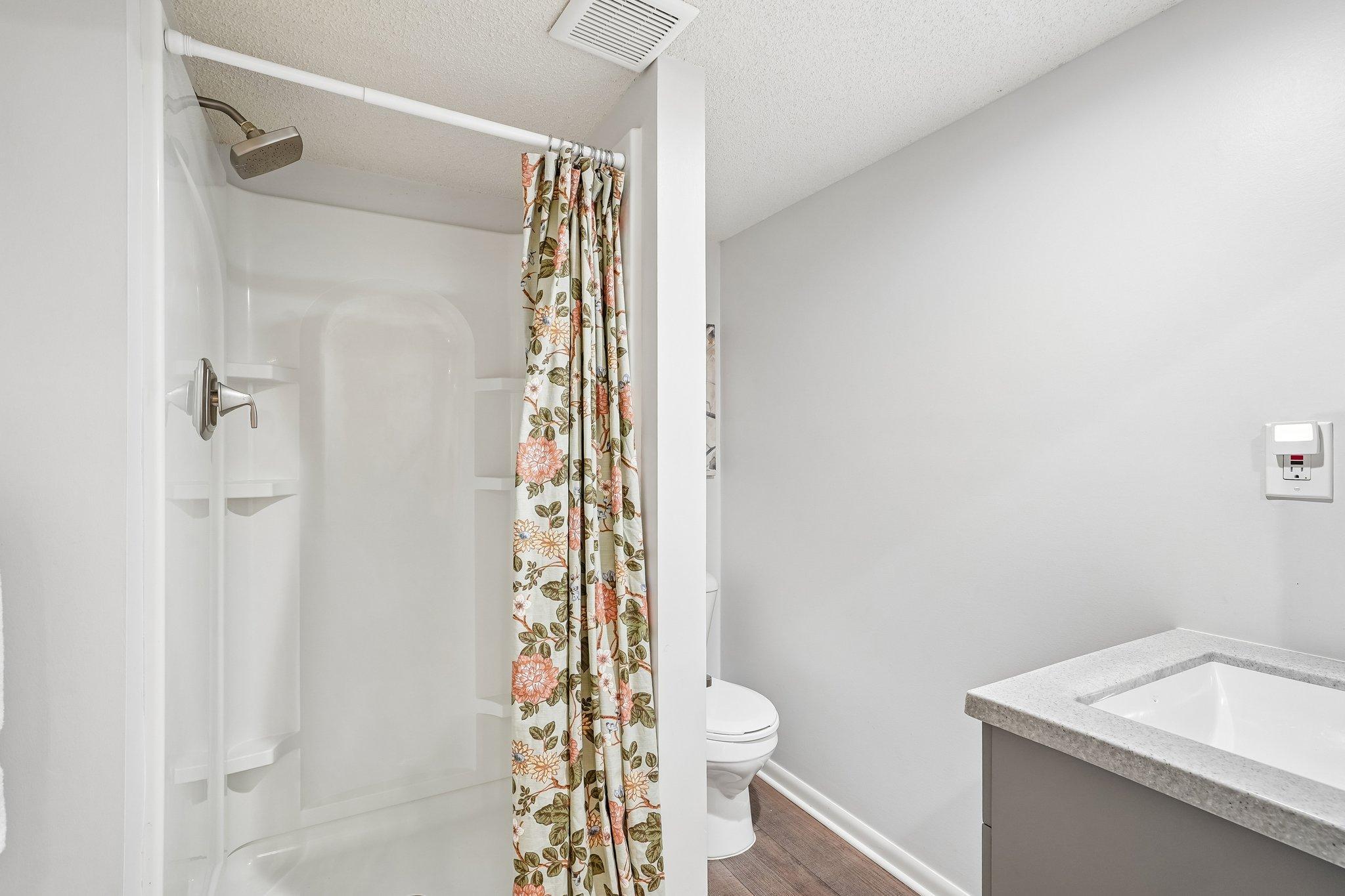 3/4 lower level bath.