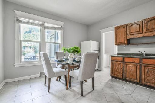 Spacious Ground Floor Kitchen with view of Backyard