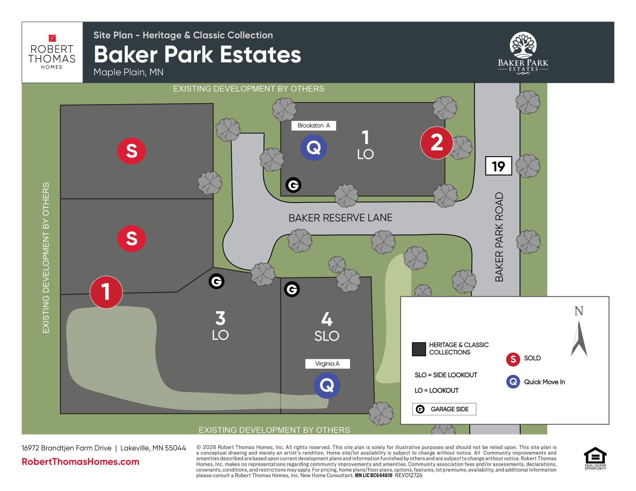Baker Park Site plan, lot#3, The Reiley A, under construction, almost completed. Baker Park Estates in Maple Plain, hurry limited homes available! Orono School District!