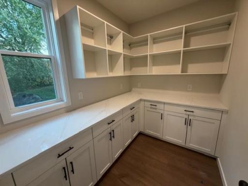 Additional countertop and pantry space for your coffee station, toaster, blender, and more!